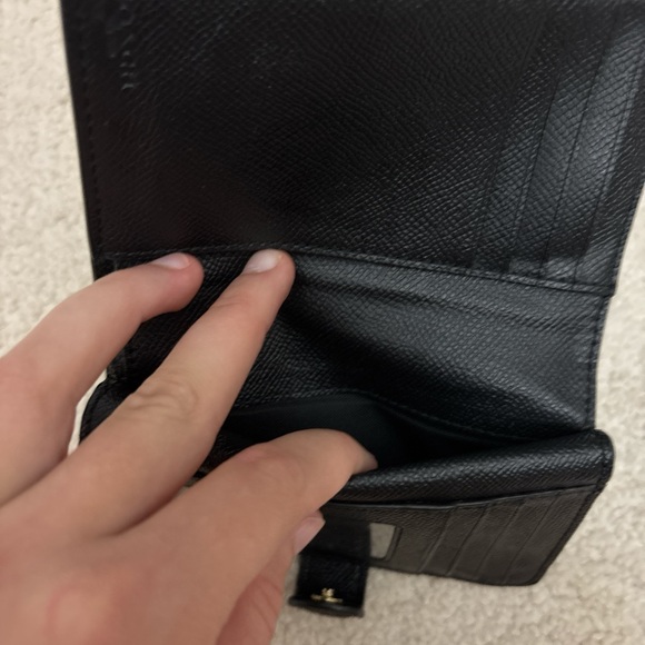 Coach Black Leather Compact Wallet - Picture 5 of 6